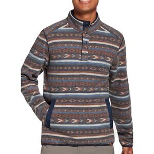 NWT Alpine Design Outlook Point Snap Qtr Pullover Intarsia University Navy S